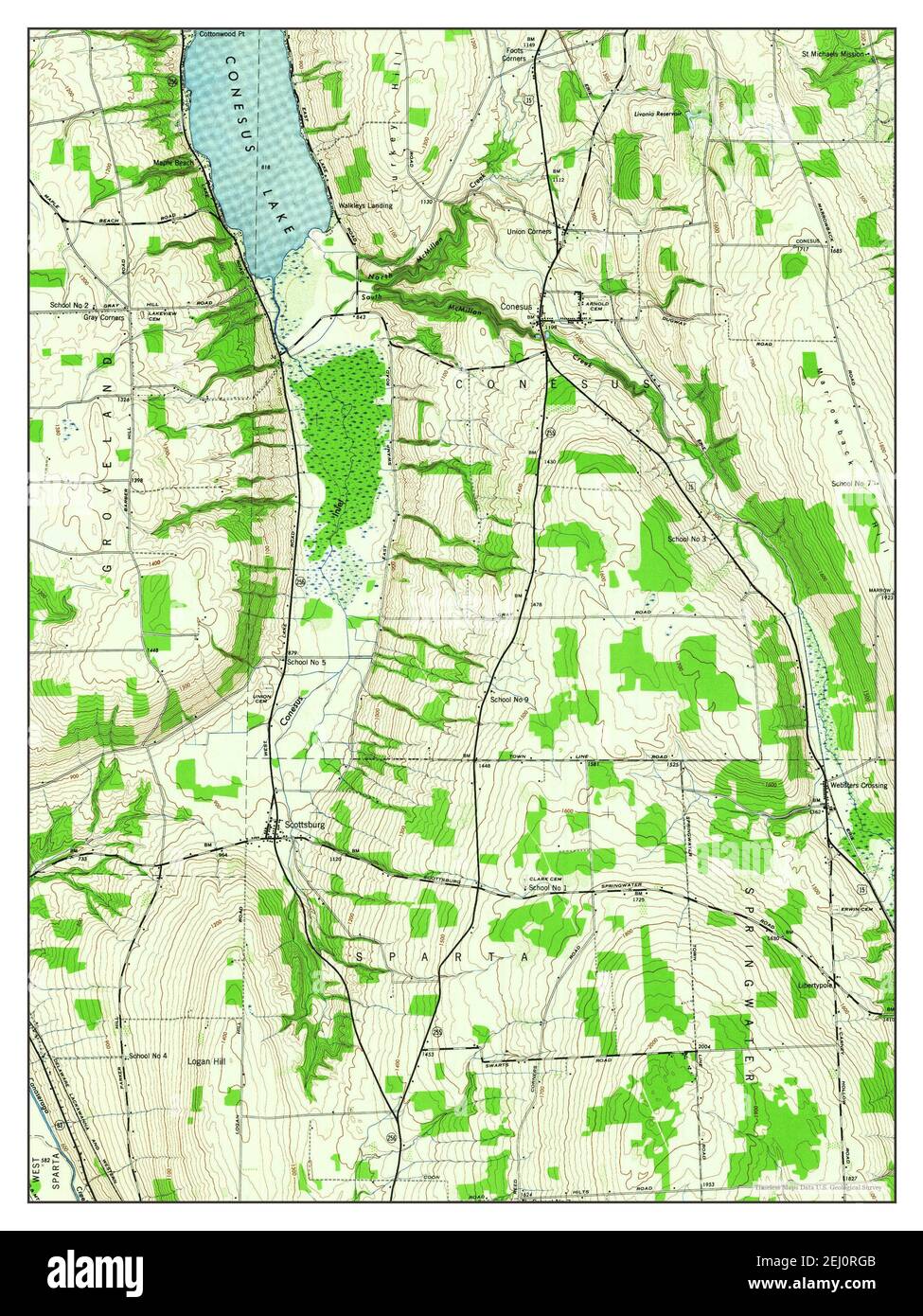 Conesus, New York, map 1964, 124000, United States of America by Timeless Maps, data U.S