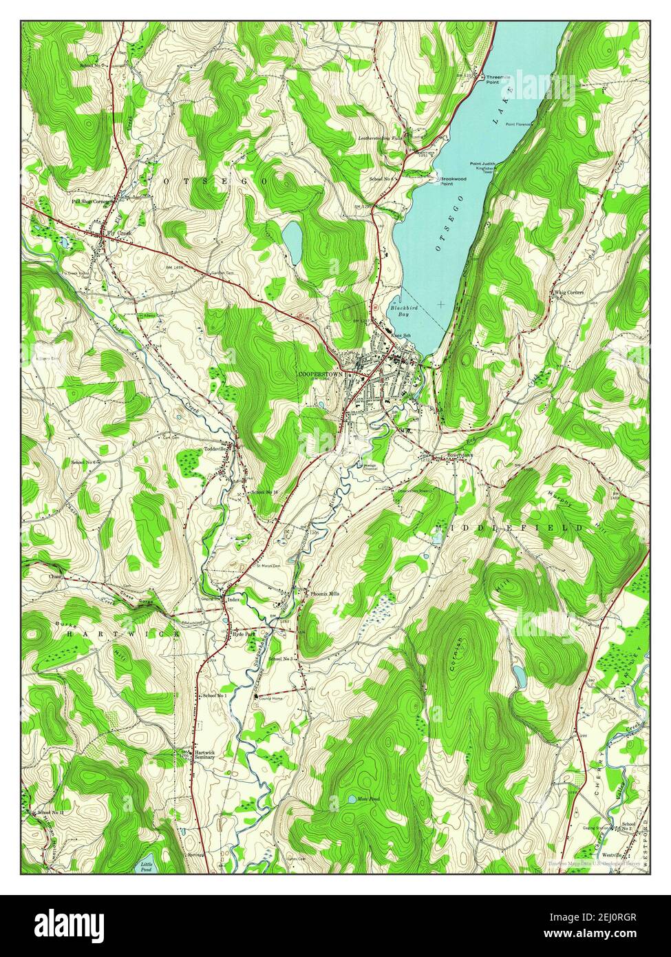 Cooperstown, New York, map 1943, 124000, United States of America by Timeless Maps, data U.S