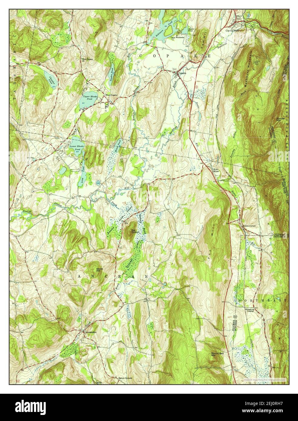 Copake, New York, map 1953, 124000, United States of America by