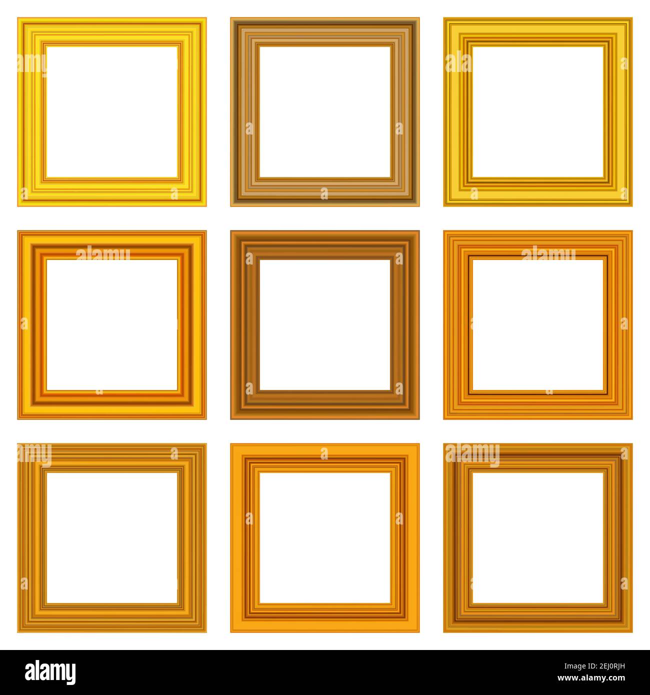 Vintage antique gold beautiful rectangular frames. Set of squared ...