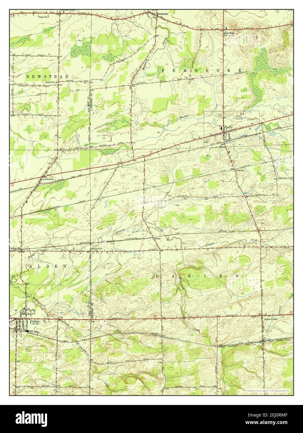 Corfu, New York, map 1950, 124000, United States of America by Timeless Maps, data U.S