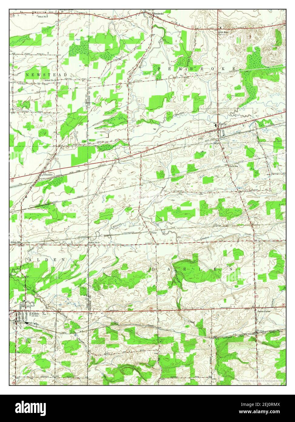 Corfu, New York, map 1950, 124000, United States of America by Timeless Maps, data U.S