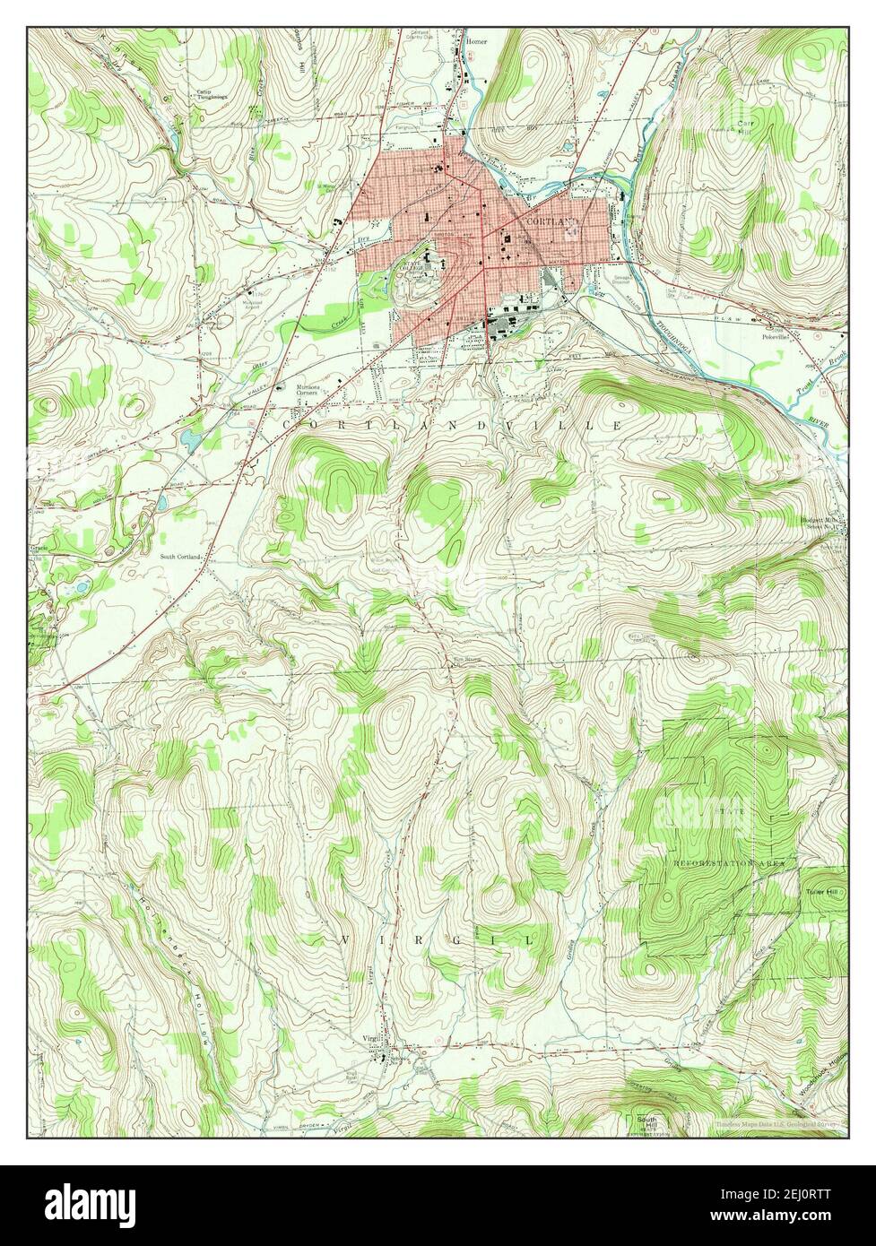 Cortland, New York, map 1955, 124000, United States of America by Timeless Maps, data U.S
