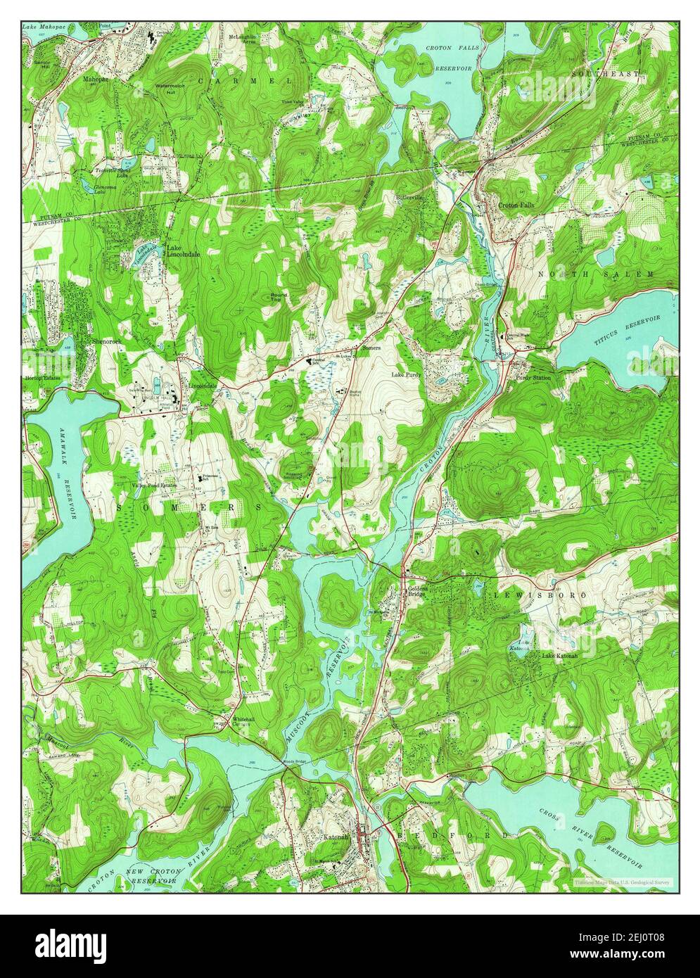Croton Falls, New York, map 1960, 124000, United States of America by
