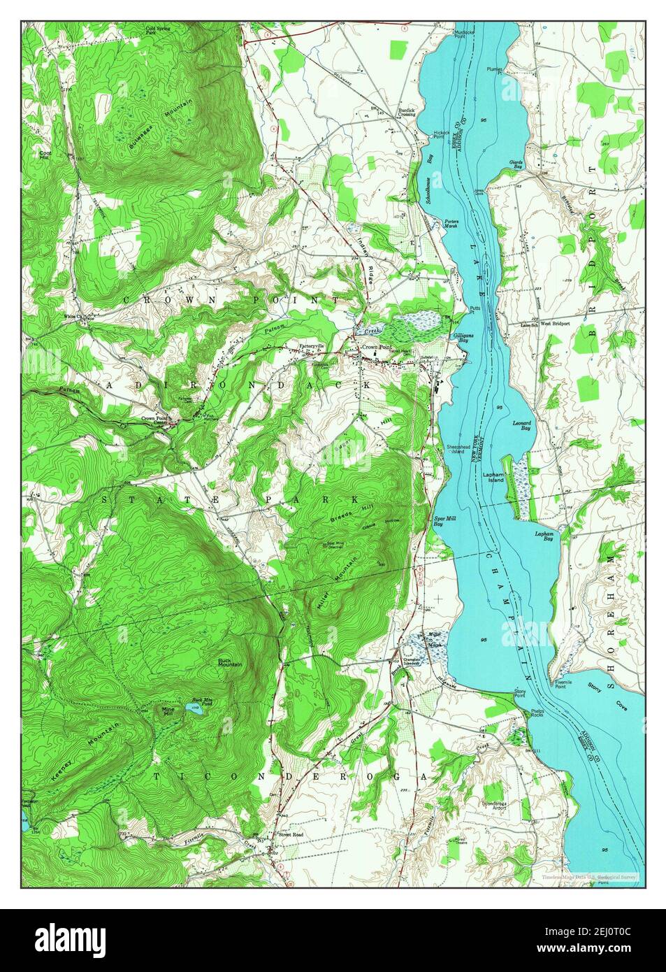 Crown Point, New York, map 1950, 124000, United States of America by