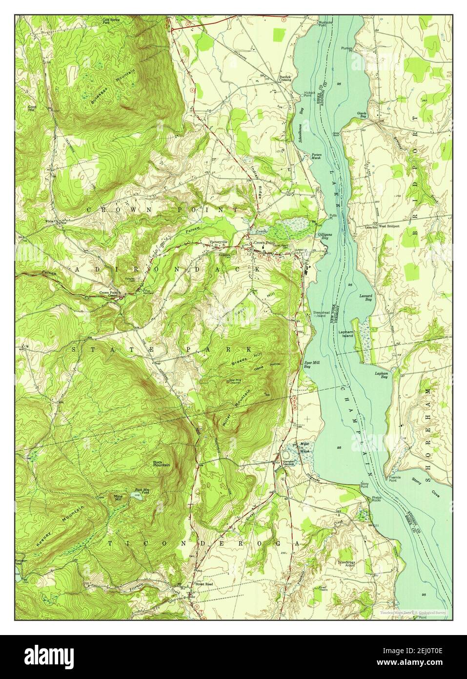 Crown Point, New York, map 1950, 124000, United States of America by