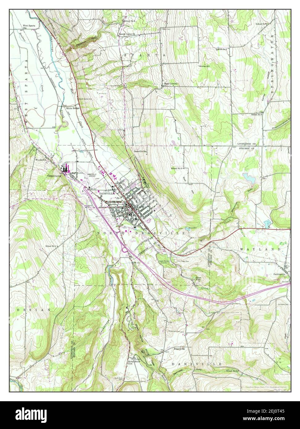 Dansville, New York, map 1942, 124000, United States of America by Timeless Maps, data U.S