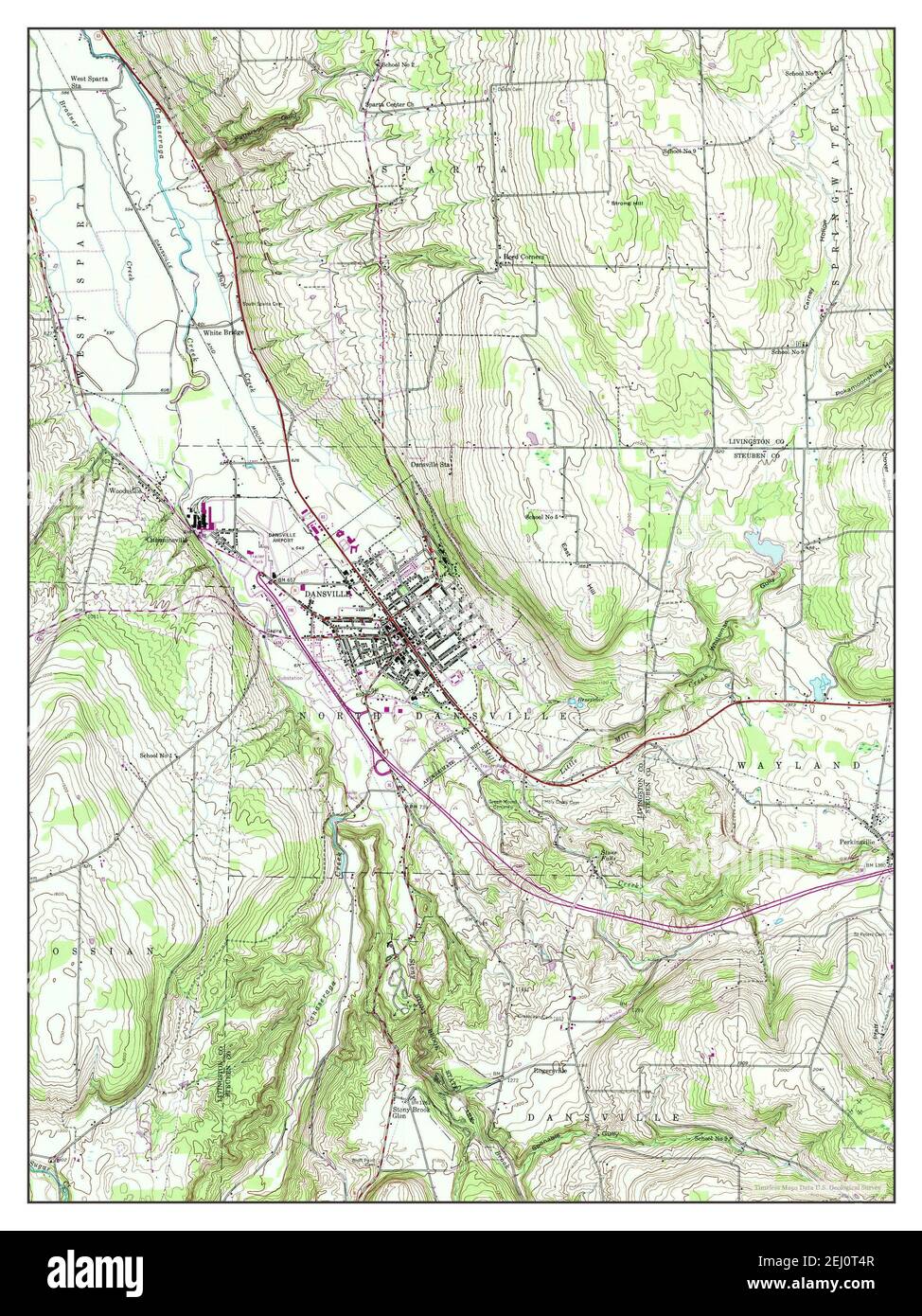 Dansville, New York, map 1942, 124000, United States of America by