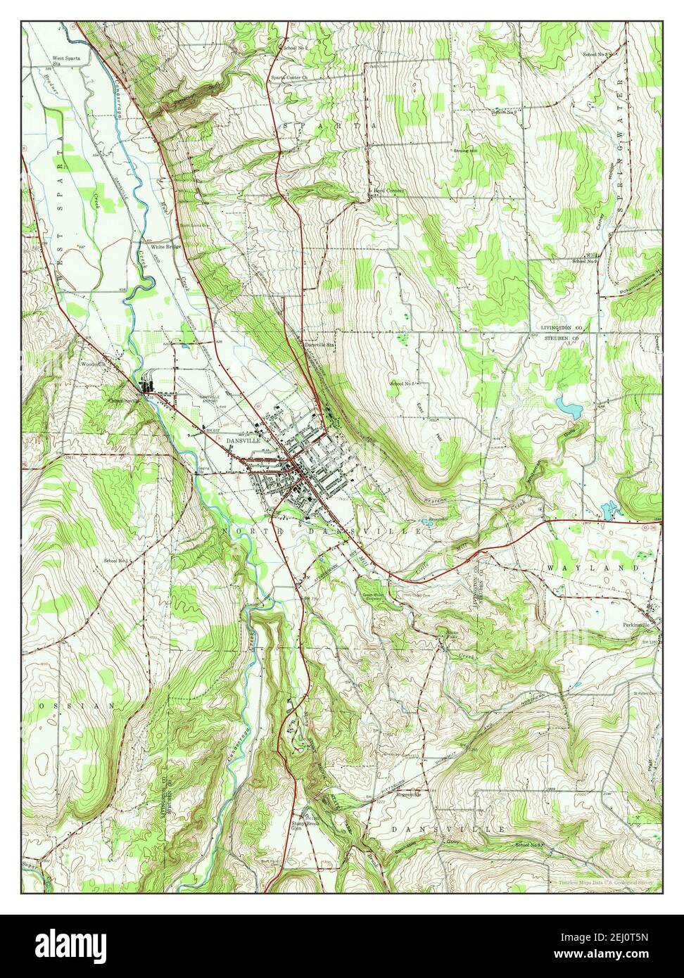 Dansville, New York, map 1942, 124000, United States of America by