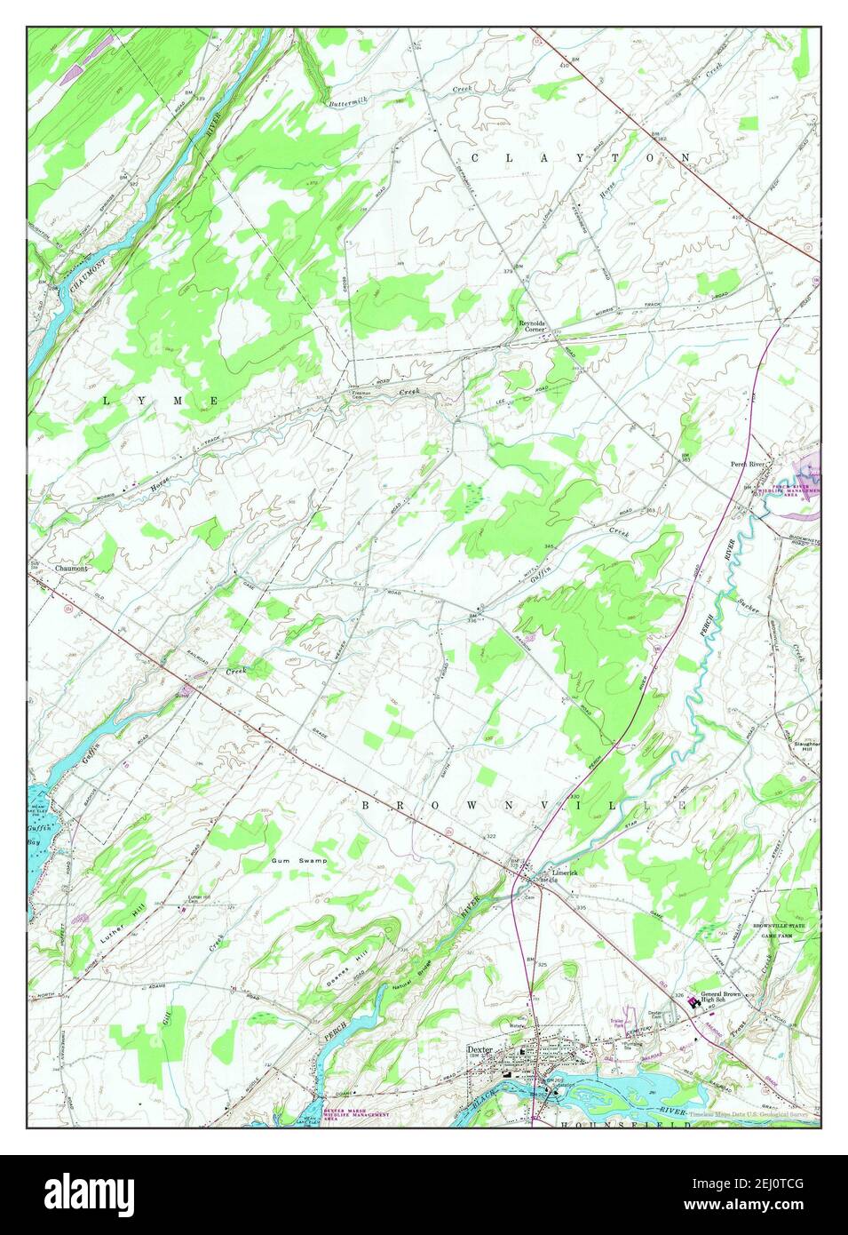 Dexter, New York, map 1958, 124000, United States of America by