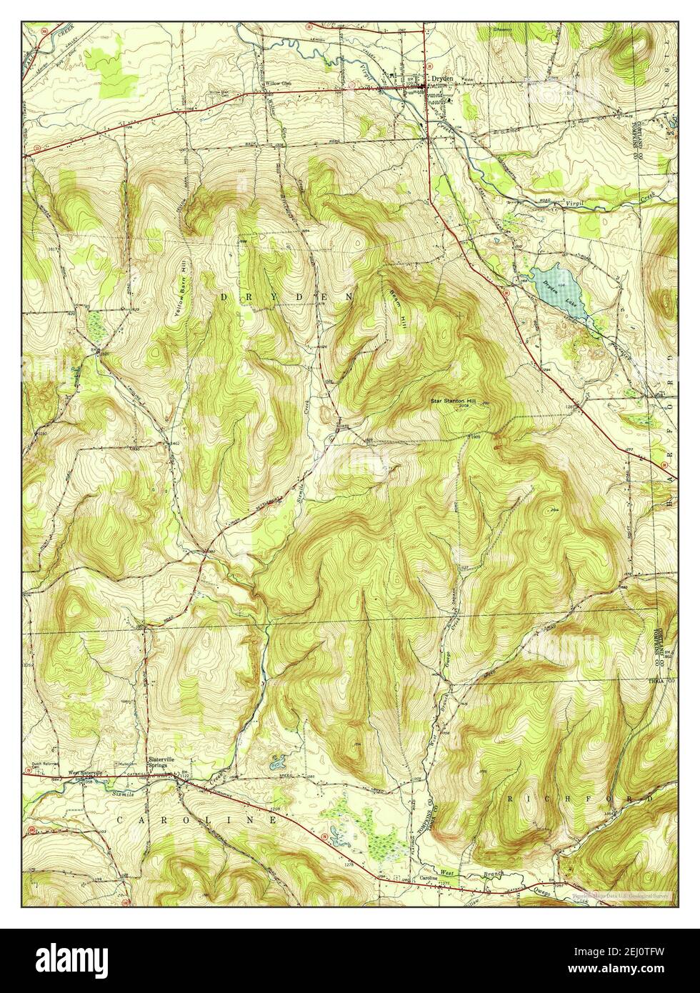 Dryden, New York, map 1951, 124000, United States of America by Timeless Maps, data U.S