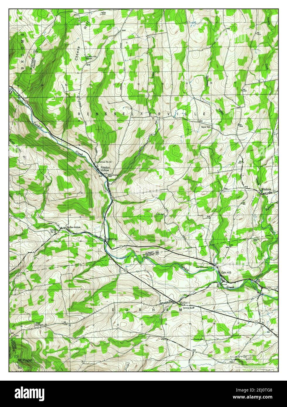 Durham, New York, map 1946, 1:24000, United States of America by Timeless Maps, data U.S. Geological Survey Stock Photo