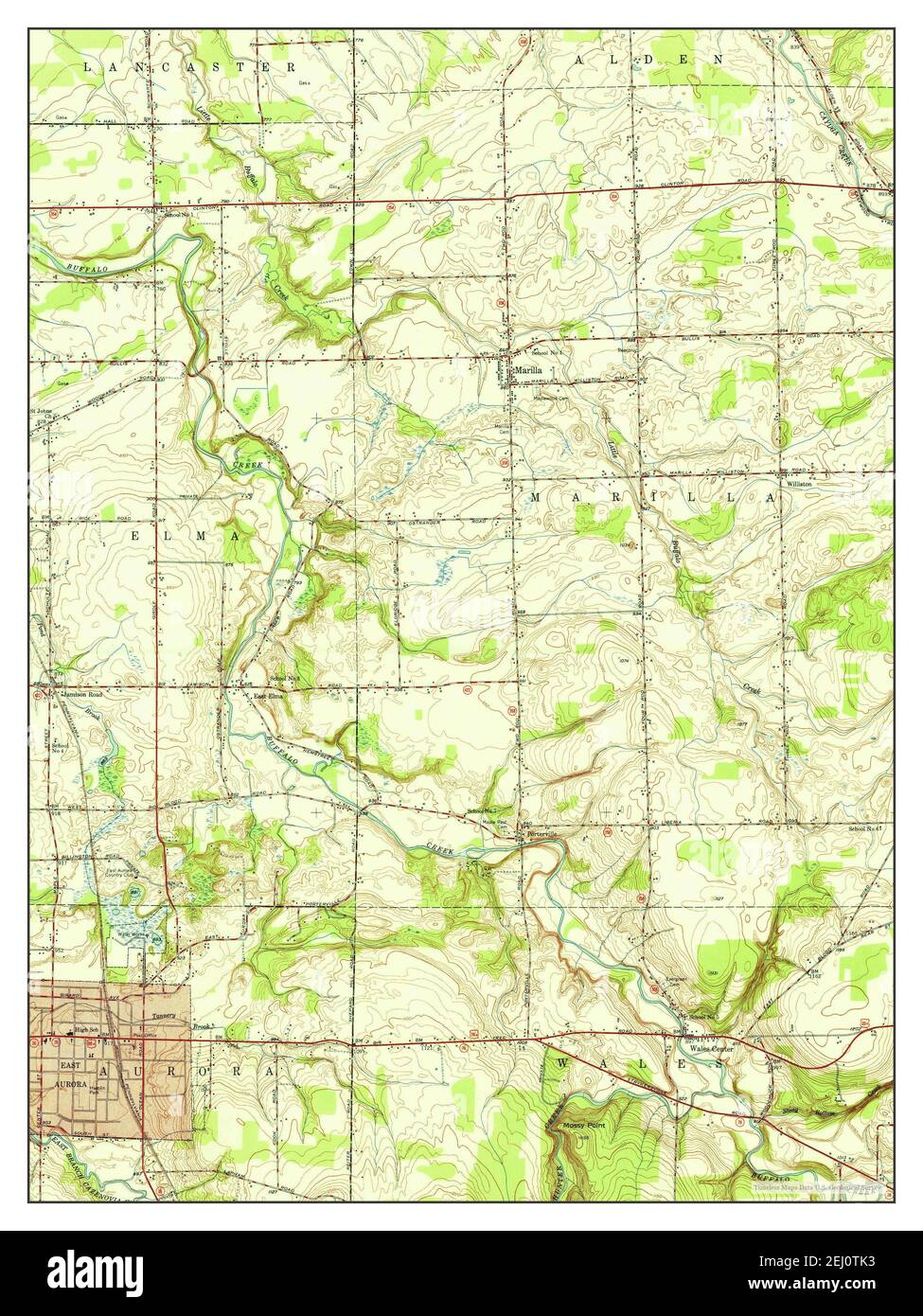 East Aurora, New York, map 1950, 124000, United States of America by