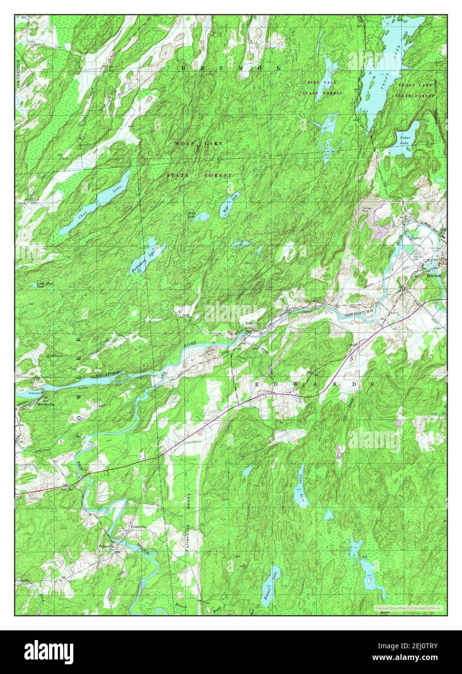 Edwards, New York, map 1956, 124000, United States of America by Timeless Maps, data U.S