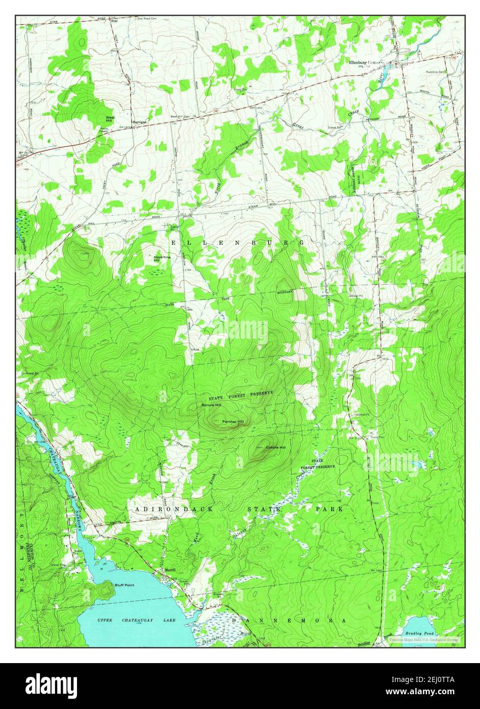 Ellenburg Center, New York, map 1964, 124000, United States of America