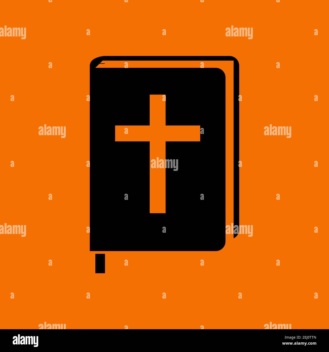 Holly Bible Icon. Black on Orange Background. Vector Illustration Stock ...