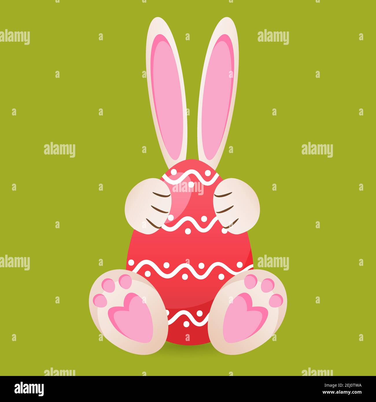 Cute bunny holdind egg. Easter holiday vector illustration Stock Vector ...