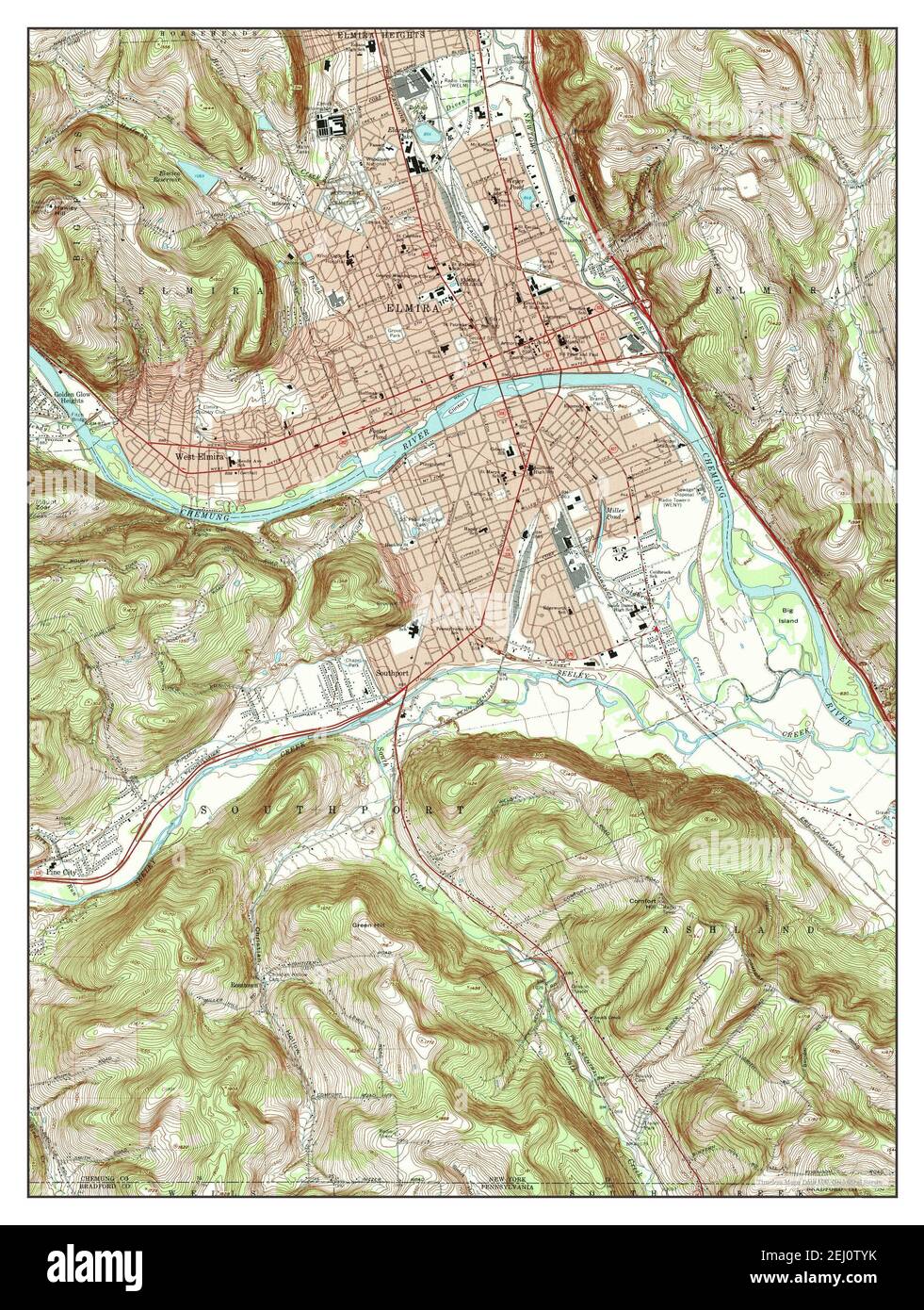 Elmira new york map Cut Out Stock Images & Pictures Alamy