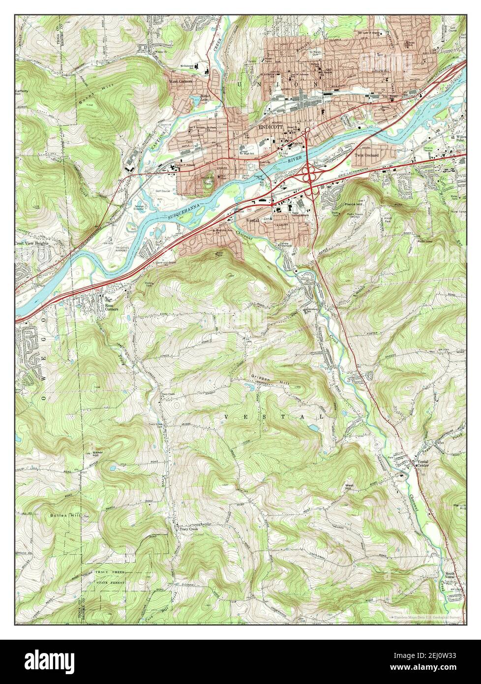 Endicott, New York, map 1969, 124000, United States of America by