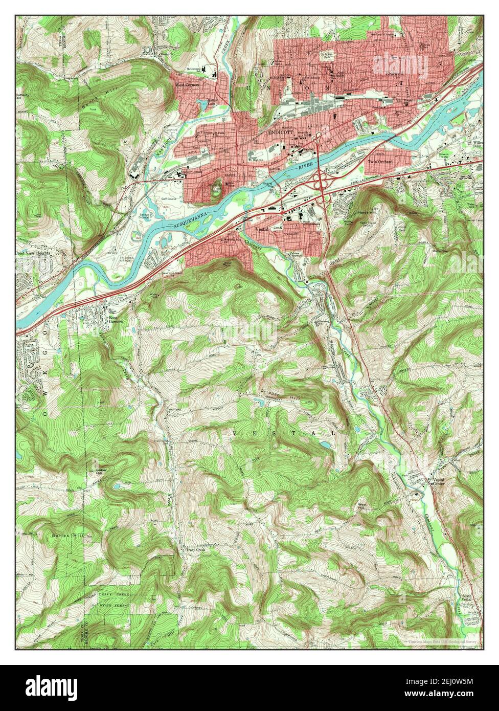 Endicott, New York, map 1969, 124000, United States of America by