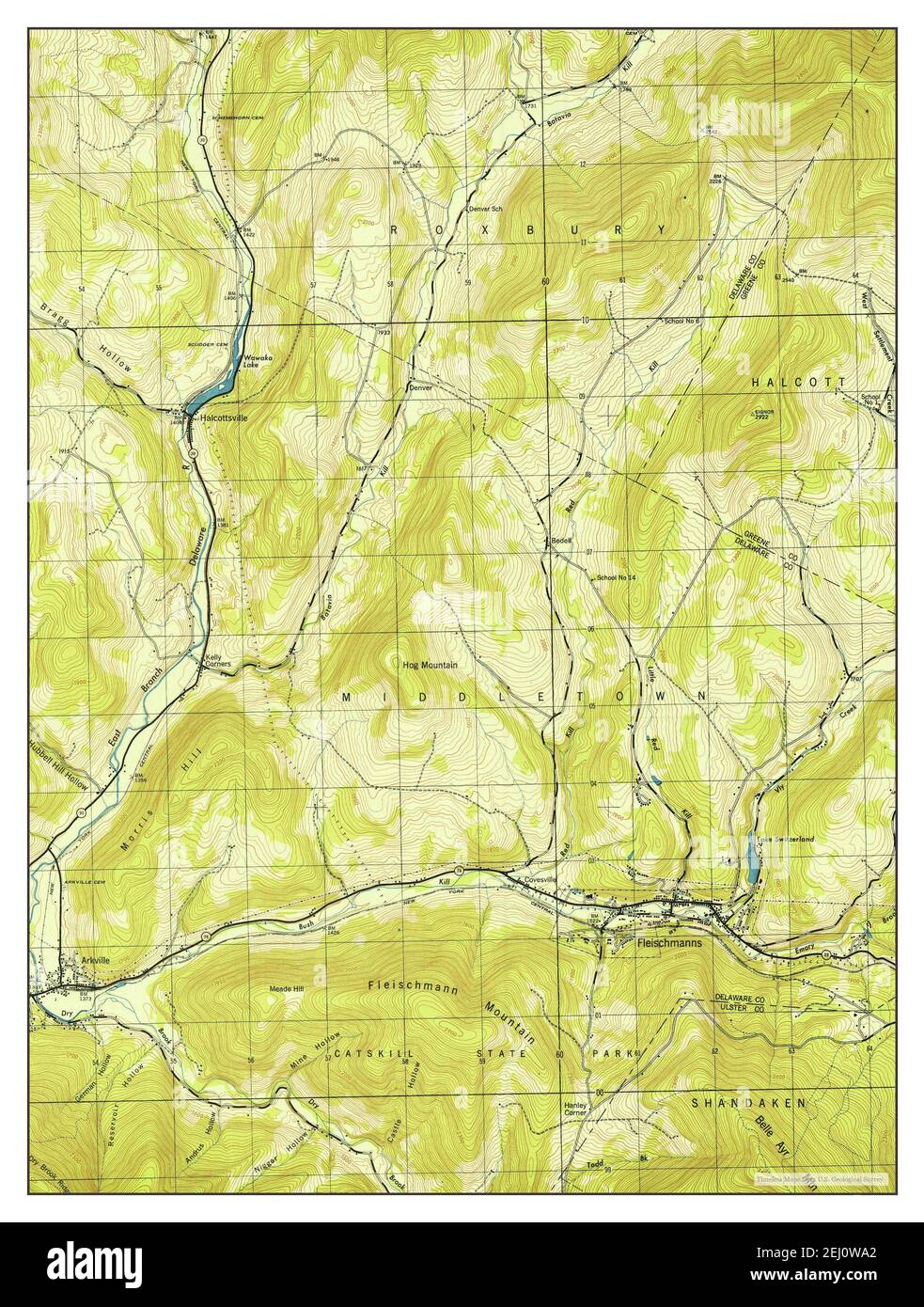 Fleischmanns, New York, map 1946, 124000, United States of America by