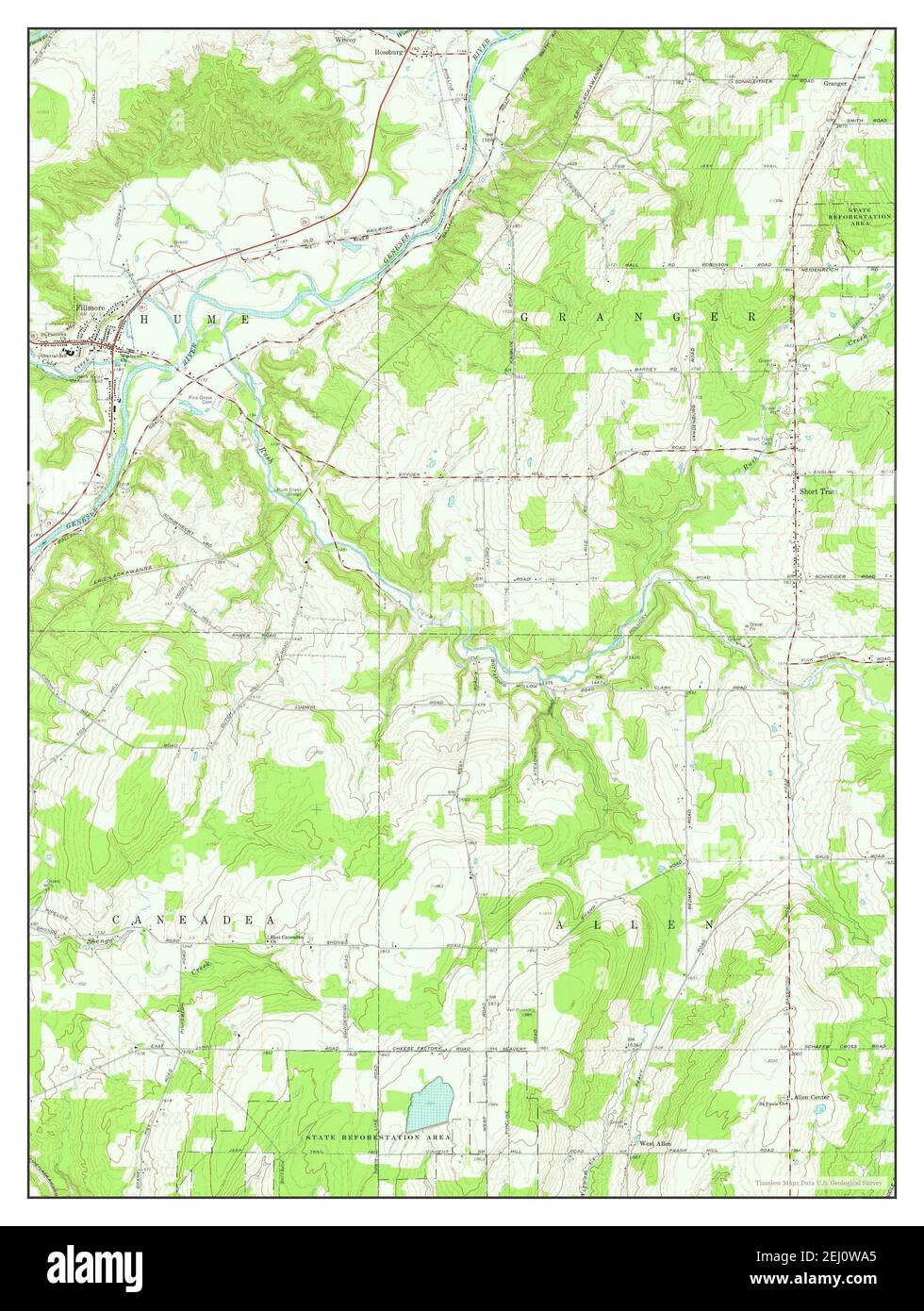 Fillmore, New York, map 1964, 124000, United States of America by