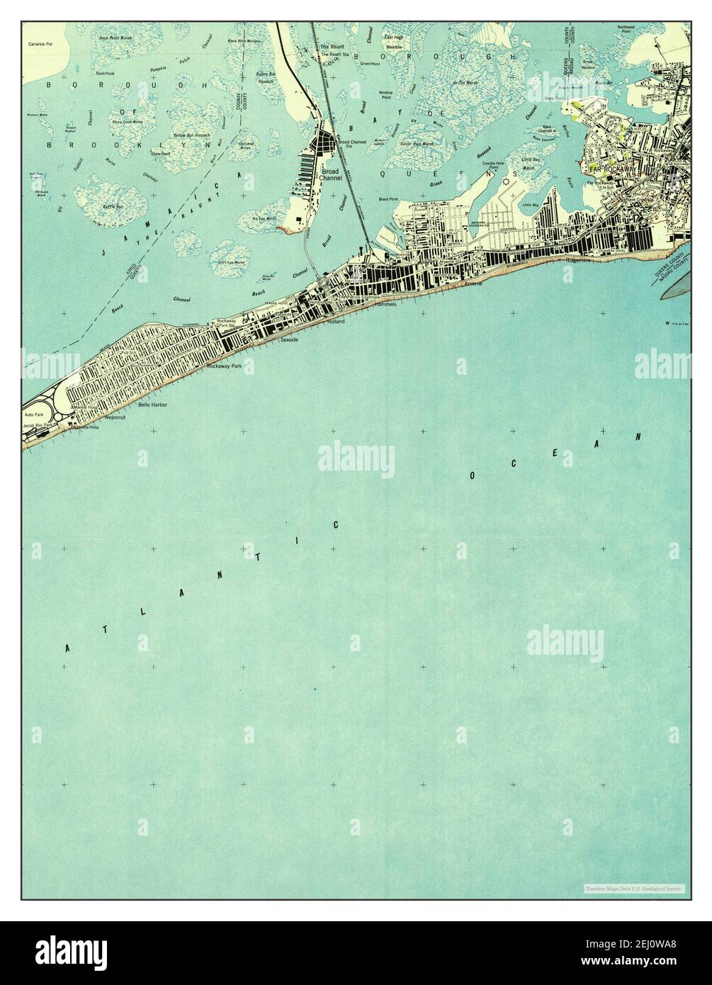 Far Rockaway, New York, map 1947, 1:24000, United States of America by Timeless Maps, data U.S ...