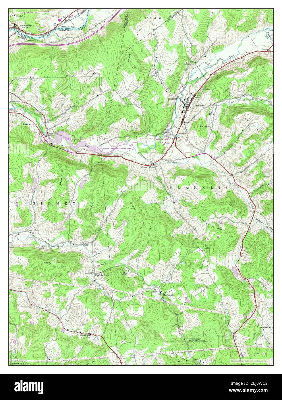 Franklin, New York, map 1943, 124000, United States of America by
