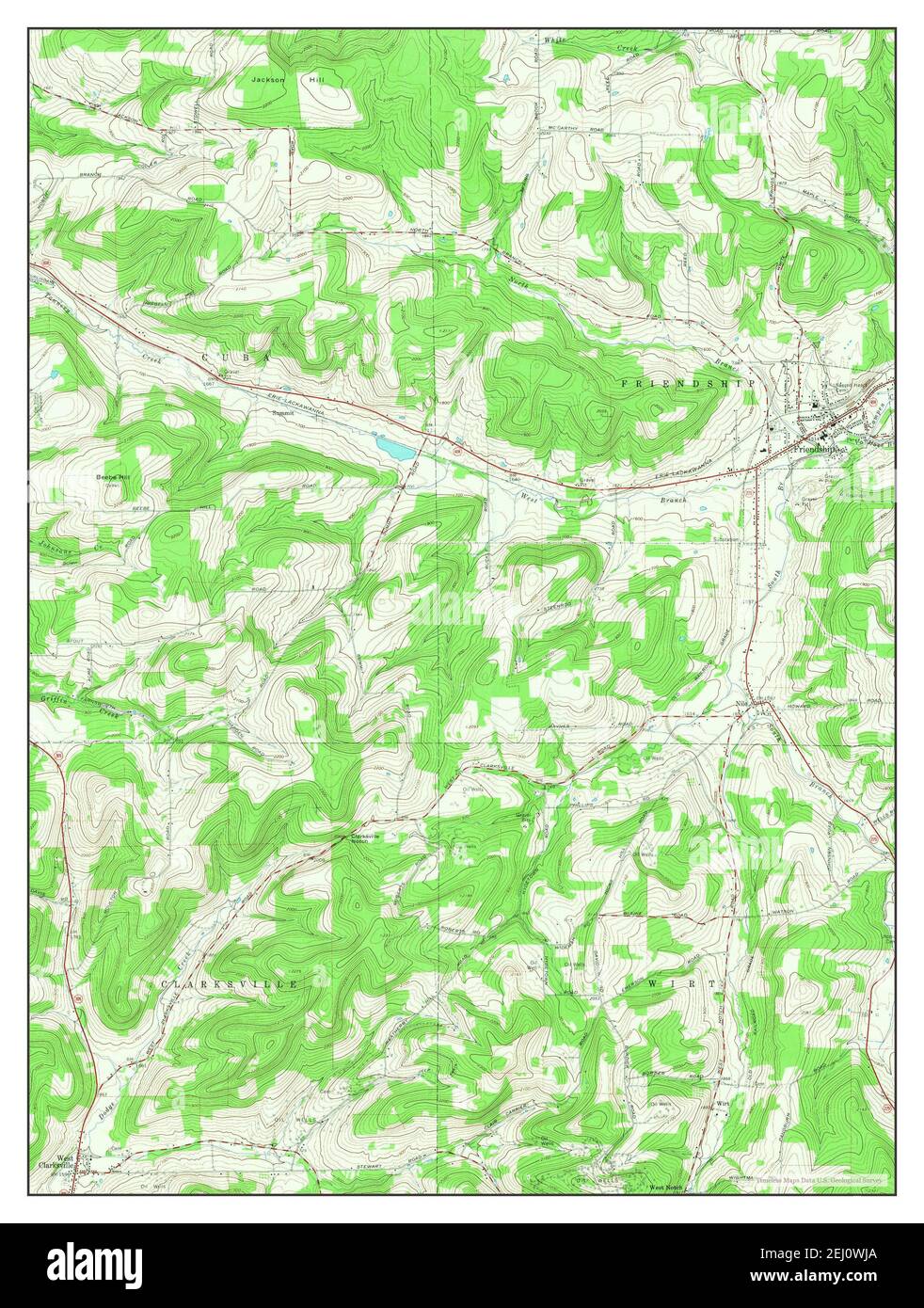 Friendship, New York, map 1965, 124000, United States of America by