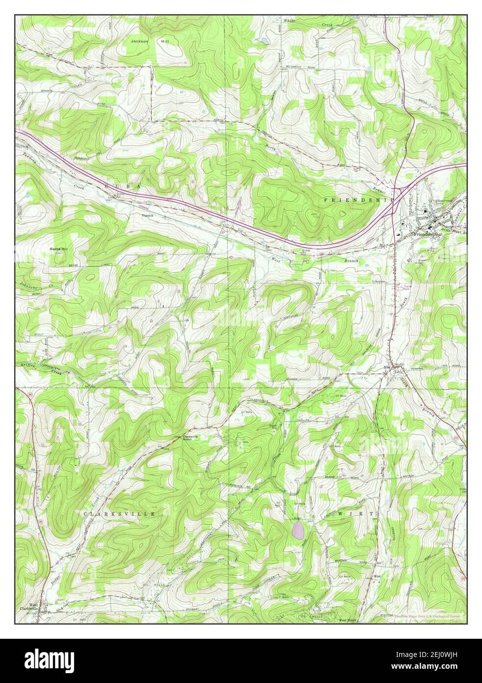 Friendship, New York, map 1965, 124000, United States of America by