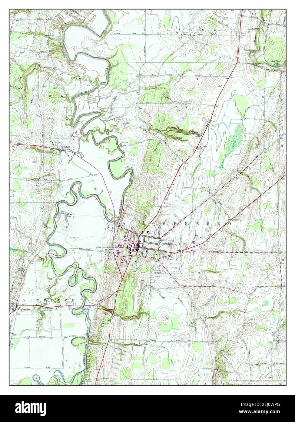 Geneseo, New York, map 1950, 124000, United States of America by Timeless Maps, data U.S