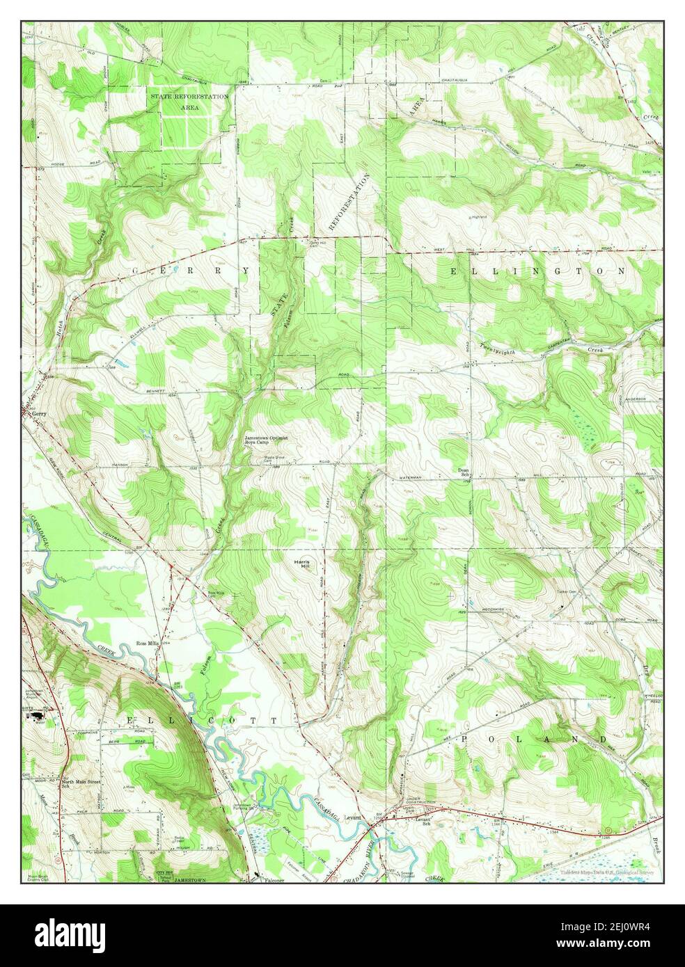 Gerry, New York, map 1954, 124000, United States of America by