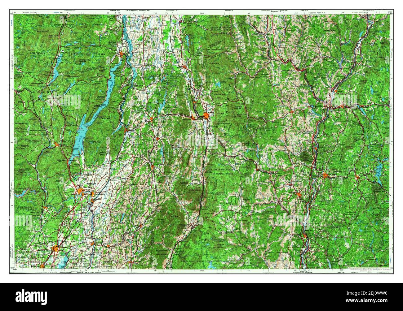 Glens Falls, New York, map 1956, 1250000, United States of America by Timeless Maps, data U.S