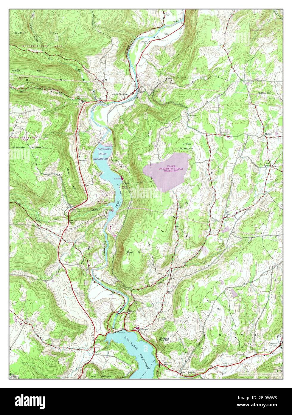 Gilboa, New York, map 1945, 124000, United States of America by