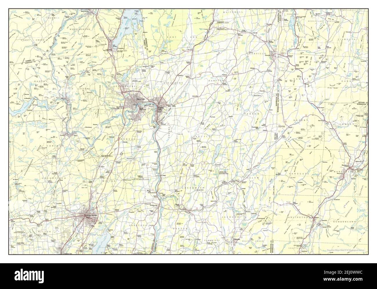Glens Falls, New York, map 1986, 1100000, United States of America by Timeless Maps, data U.S