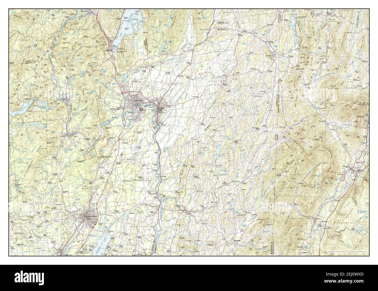 Glens Falls, New York, map 1986, 1100000, United States of America by Timeless Maps, data U.S