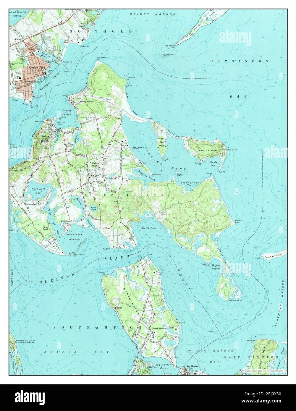 Greenport, New York, map 1956, 124000, United States of America by Timeless Maps, data U.S