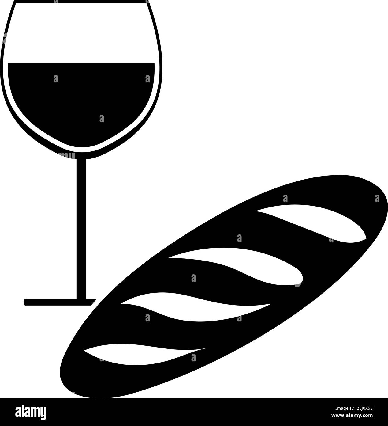 Easter Wine And Bread Icon. Black Stencil Design. Vector Illustration ...