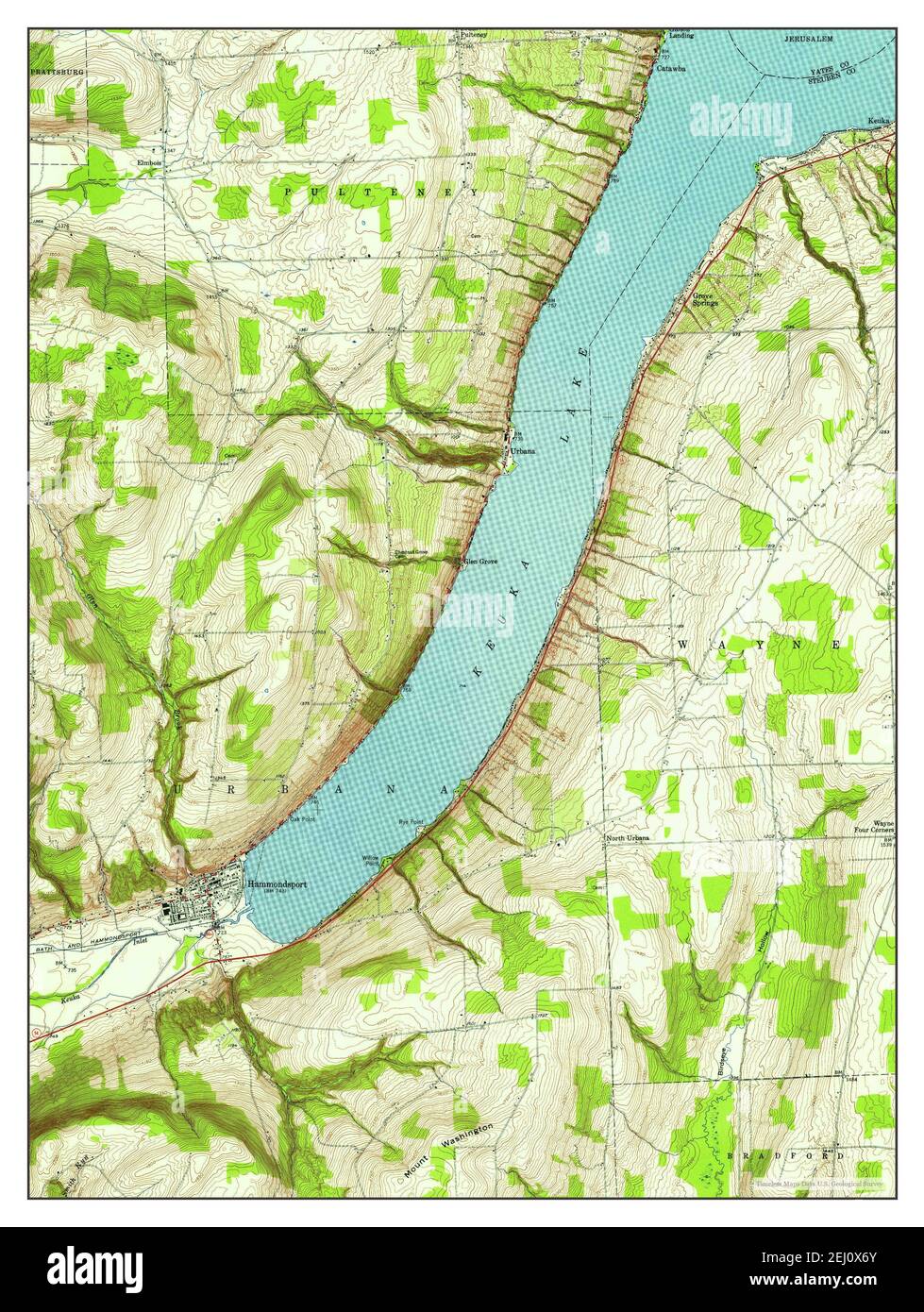 Hammondsport, New York, map 1953, 124000, United States of America by