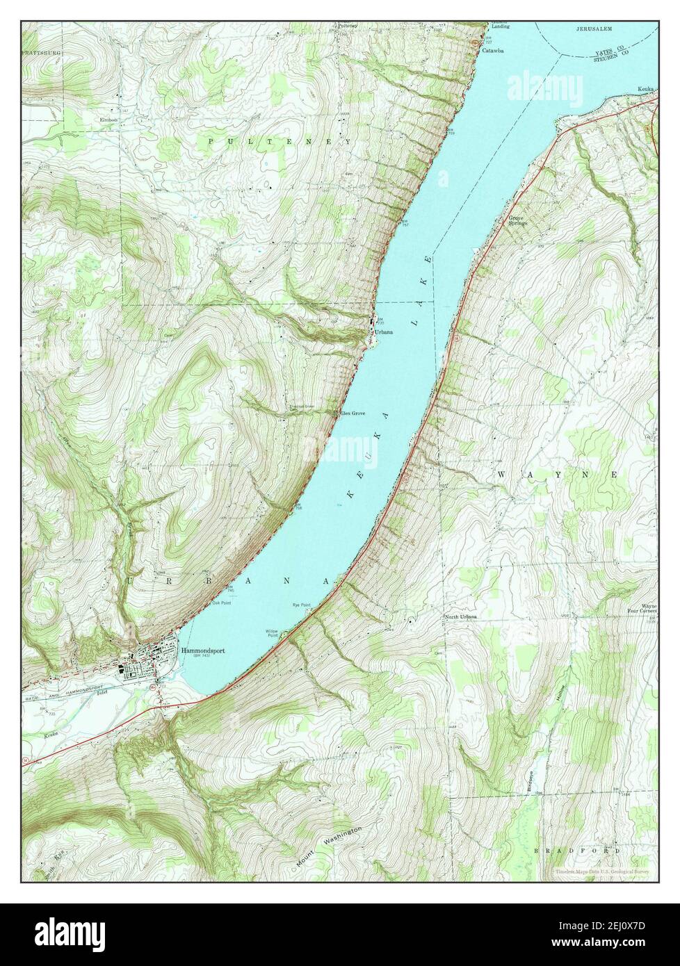 Hammondsport, New York, map 1953, 124000, United States of America by