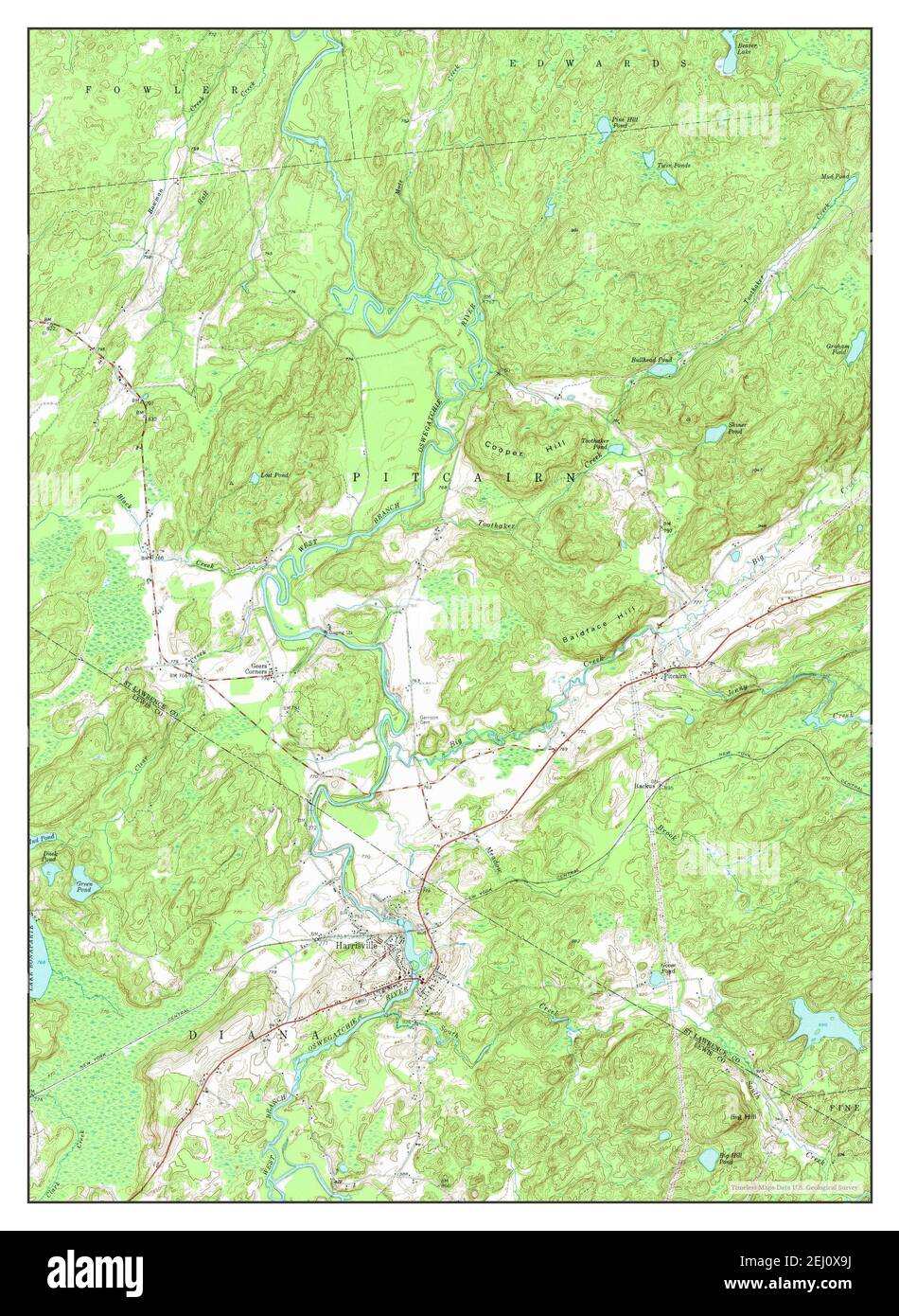 Harrisville, New York, map 1951, 1:24000, United States of America by Timeless Maps, data U.S. Geological Survey Stock Photo