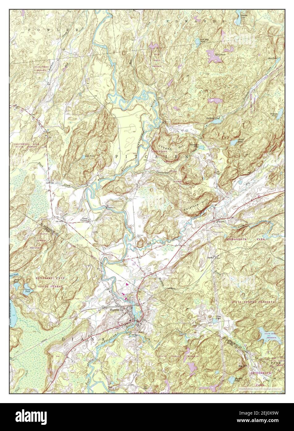 Harrisville, New York, map 1951, 1:24000, United States of America by Timeless Maps, data U.S. Geological Survey Stock Photo