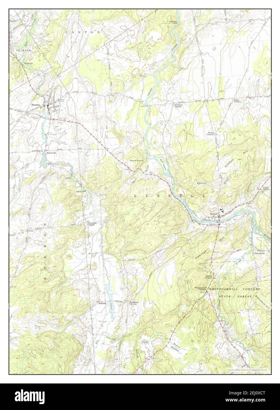 Hermon, New York, map 1966, 124000, United States of America by