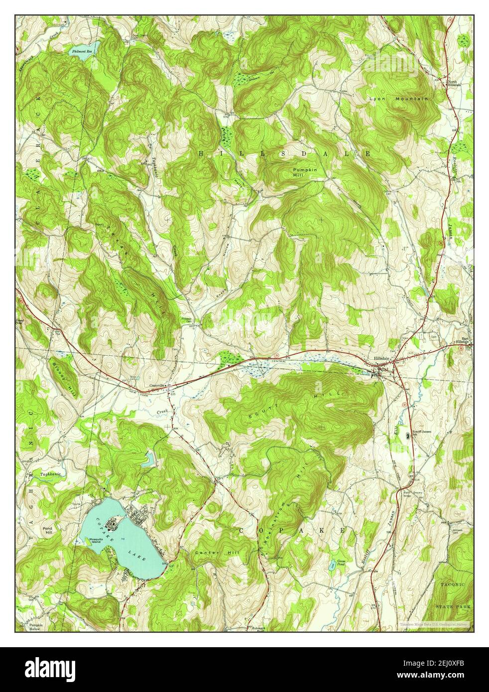 Hillsdale, New York, map 1953, 124000, United States of America by