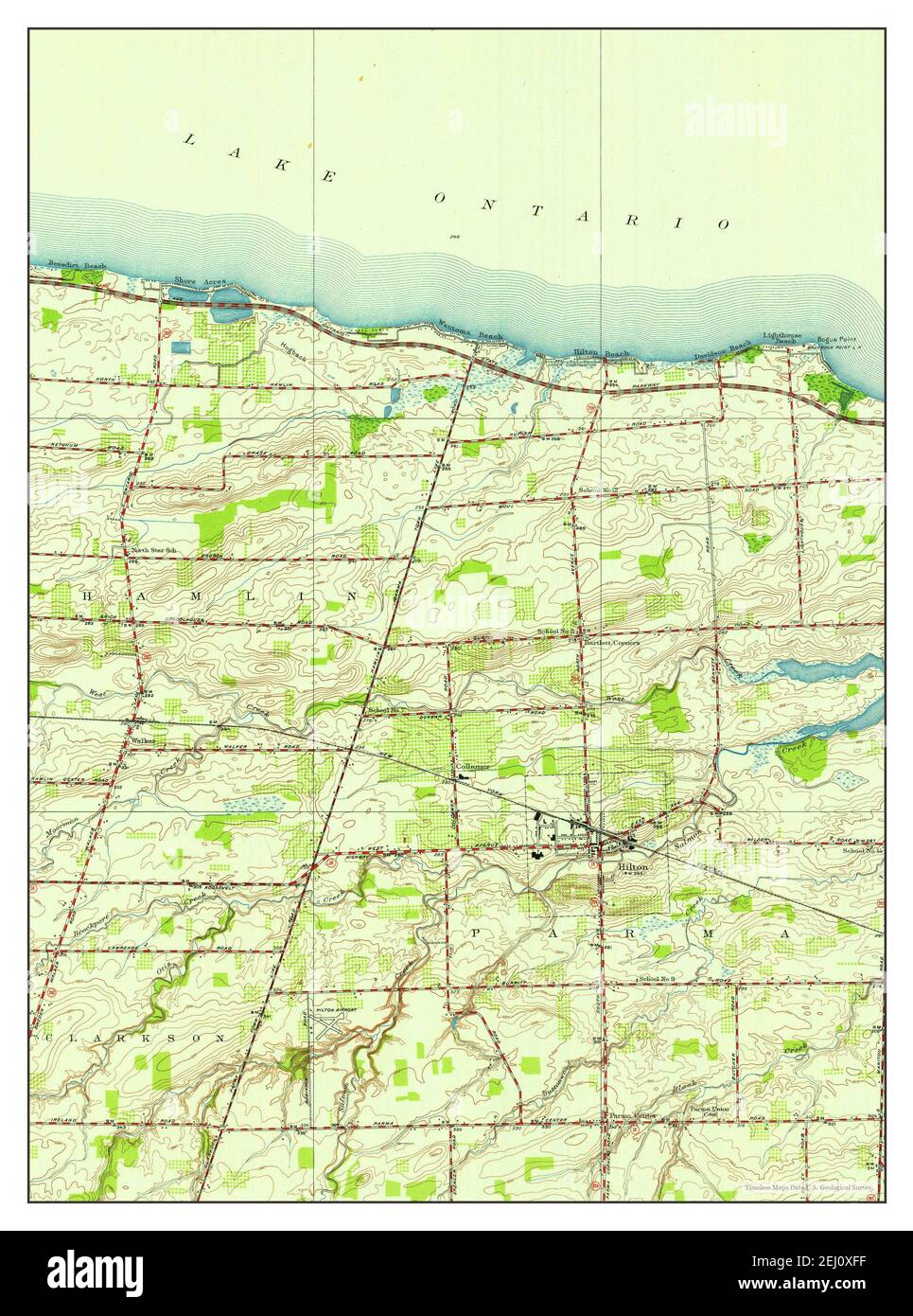Hilton, New York, map 1952, 124000, United States of America by