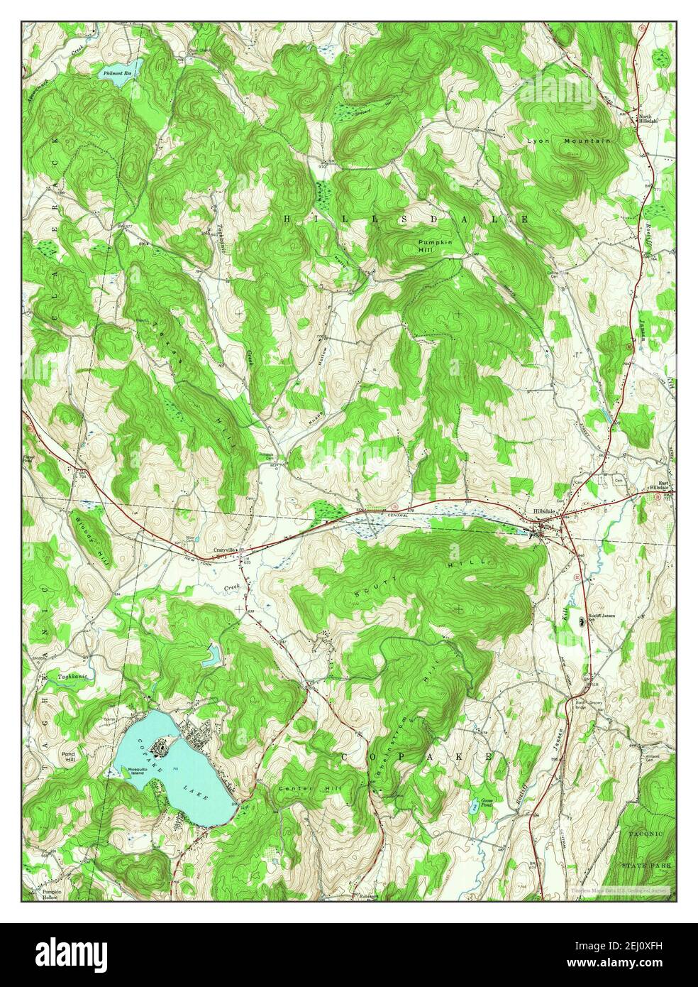 Hillsdale, New York, map 1953, 124000, United States of America by