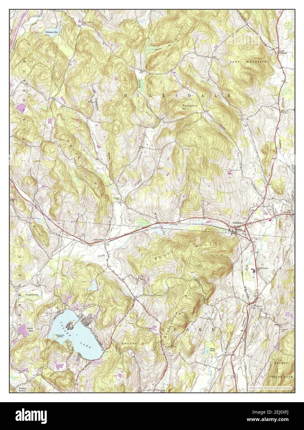 Hillsdale, New York, map 1953, 124000, United States of America by
