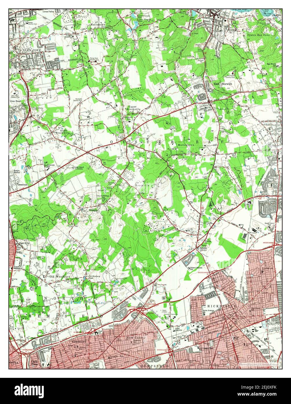 Hicksville, New York, map 1954, 124000, United States of America by
