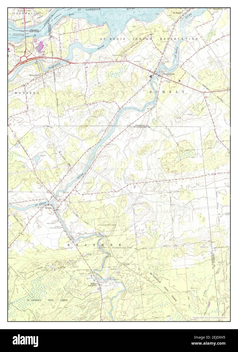 Hogansburg, New York, map 1964, 124000, United States of America by