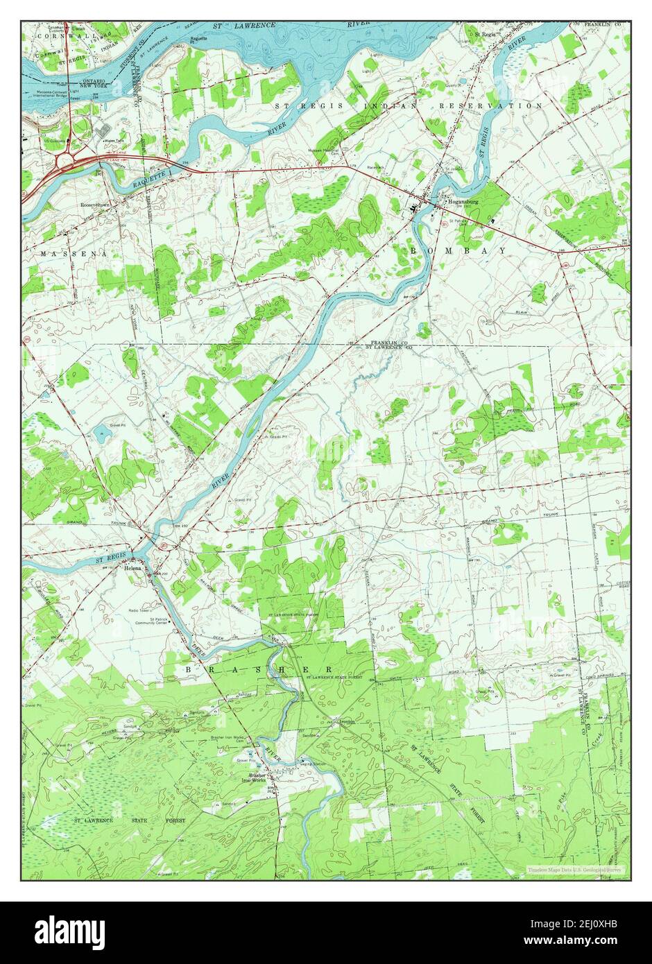 Hogansburg, New York, map 1964, 124000, United States of America by